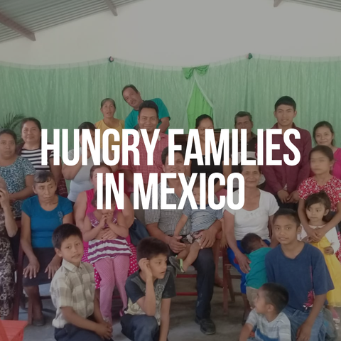 Hungry Families in Mexico receive food baskets